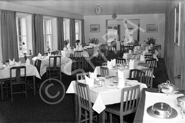 Washington Hotel, Nairn. Dining area. Situated on Seafield Street its heydey was in the 1950s-60s. The building has now been turned into flats. *