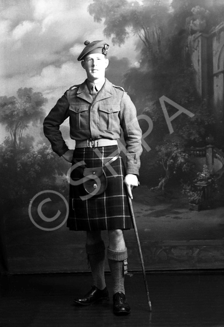 Lt MacLeod, Stratton House. Major Jock K. McLeod as a subaltern officer c1950. He served in the Seaforth Highlanders 1949-1961, and was well known as a Trans-Atlantic sailor.