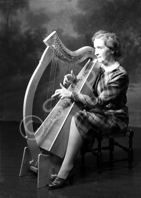 Miss Rhoda MacPherson, Crown Drive, Inverness. She had been awarded first prize at the Gaelic Mod at Dundee on 30th September 1937 for the best performance of Celtic Music on the clarsach.