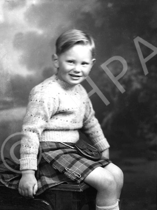 Boy in kilt c.1954. #