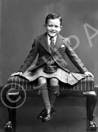 Boy in kilt c.1954. #