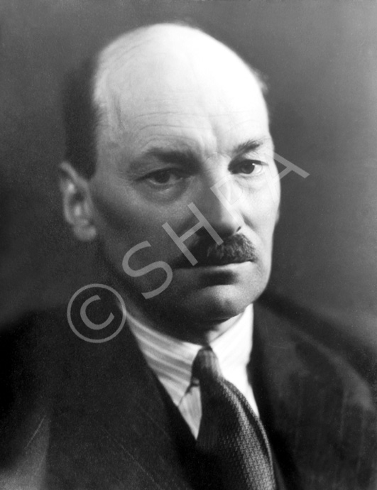 Clement Richard Attlee (1883-1967). A British politician who served as Prime Minister of the United Kingdom from 1945 to 1951, and as the Leader of the Labour Party from 1935 to 1955. He was the first person ever to hold the office of Deputy Prime Minister of the United Kingdom, serving under Winston Churchill in the wartime coalition government, before going on to lead the Labour Party to a landslide election victory in 1945 and a narrow victory in 1950. He became the first Labour Prime Minister ever to serve a full term, as well as the first to command a Labour majority in Parliament, and remains to date the longest-ever serving Leader of the Labour Party. Courtesy John and Aithne Barron.   